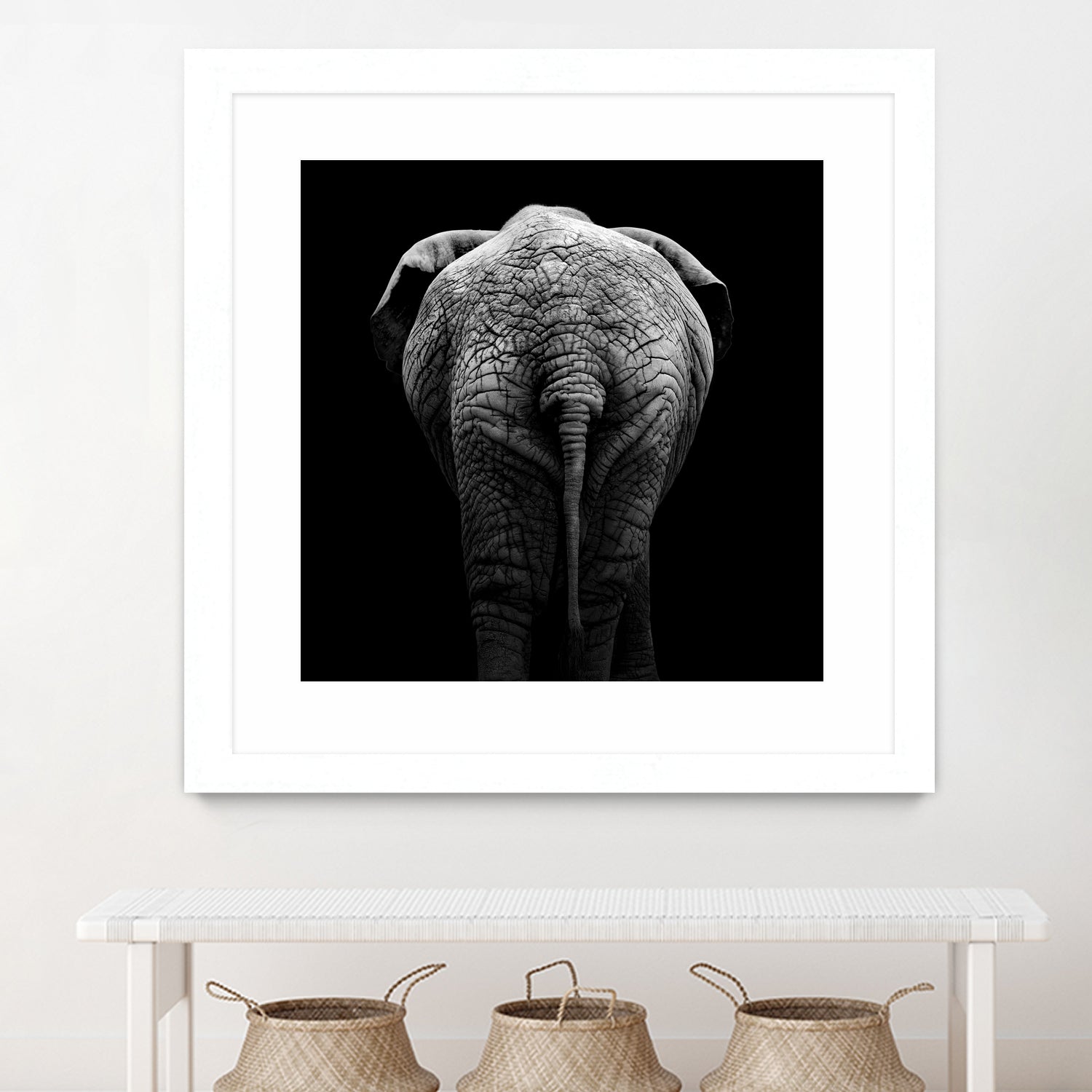 Elephant In Black And White by Lukas Holas on GIANT ART - black photo manipulation