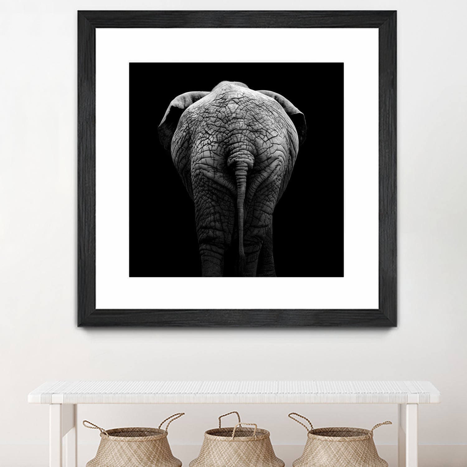 Elephant In Black And White by Lukas Holas on GIANT ART - black photo manipulation