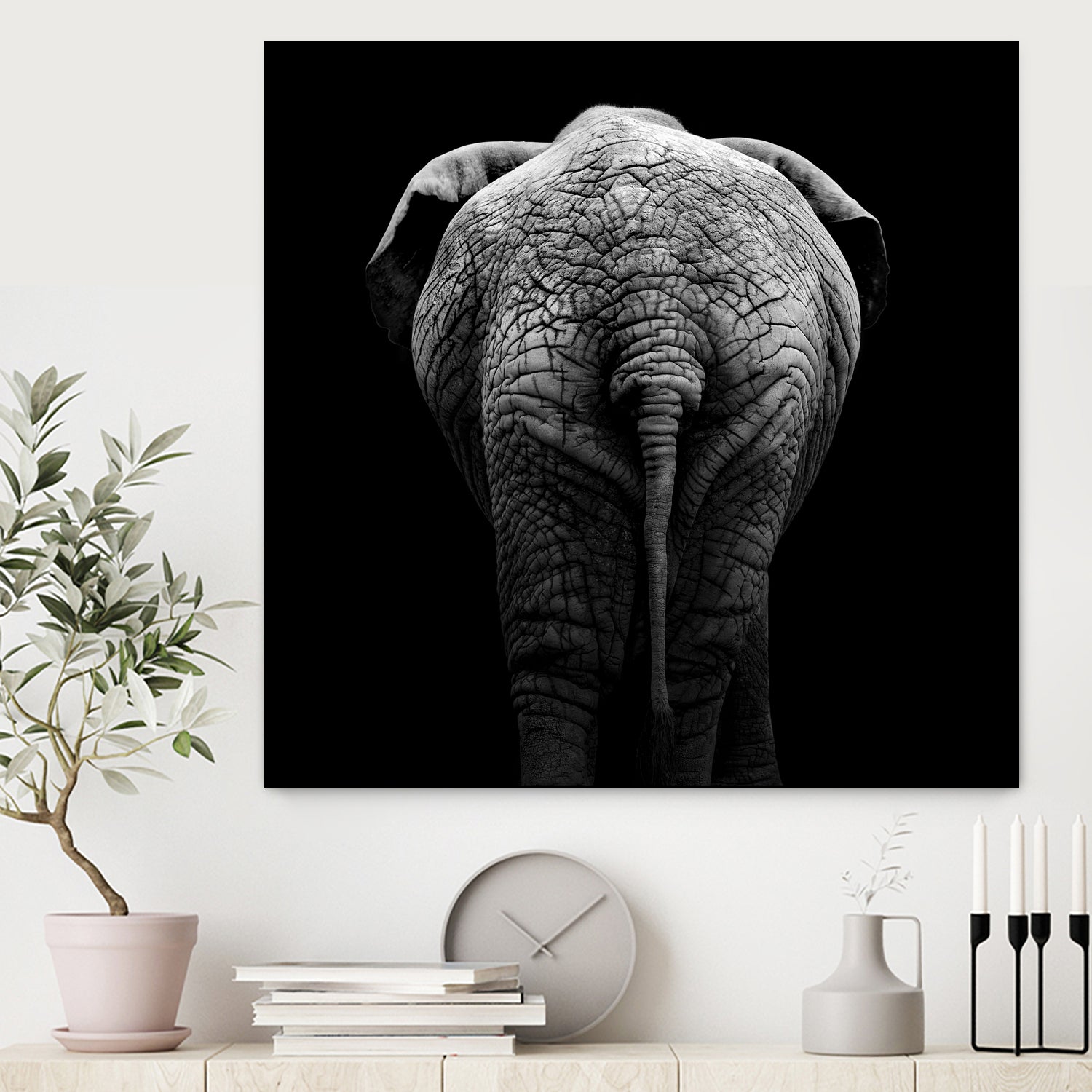 Elephant In Black And White by Lukas Holas on GIANT ART - black photo manipulation