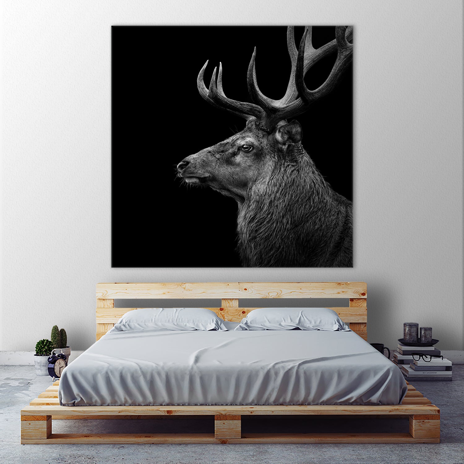 Deer In Black And White by Lukas Holas on GIANT ART - black photo manipulation