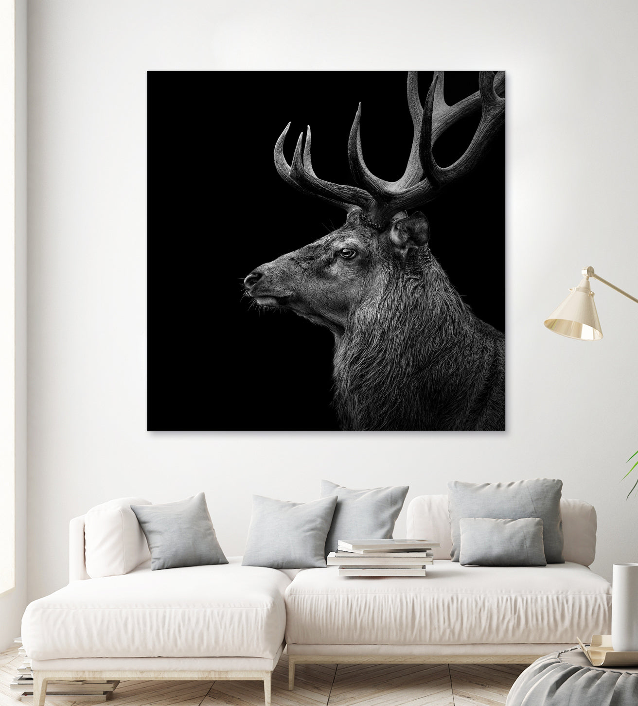 Deer In Black And White by Lukas Holas on GIANT ART - black photo manipulation