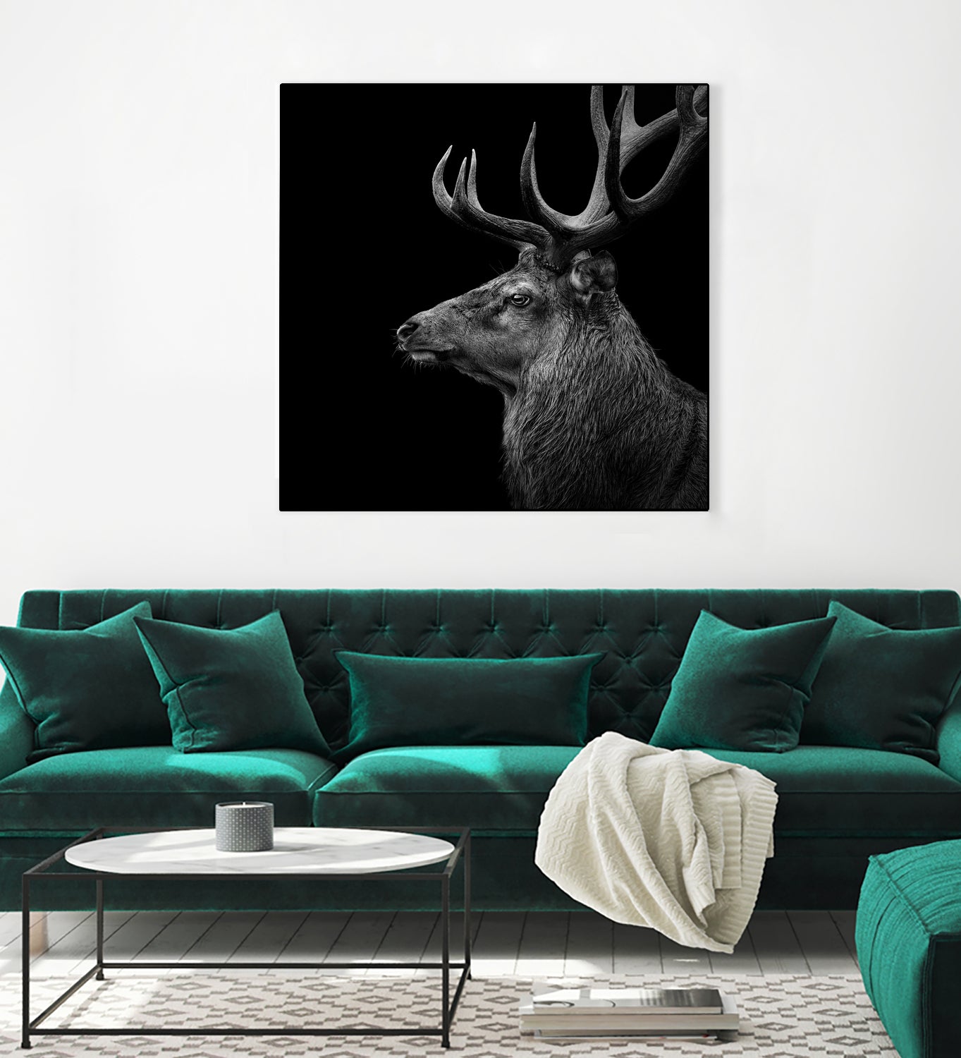 Deer In Black And White by Lukas Holas on GIANT ART - black photo manipulation