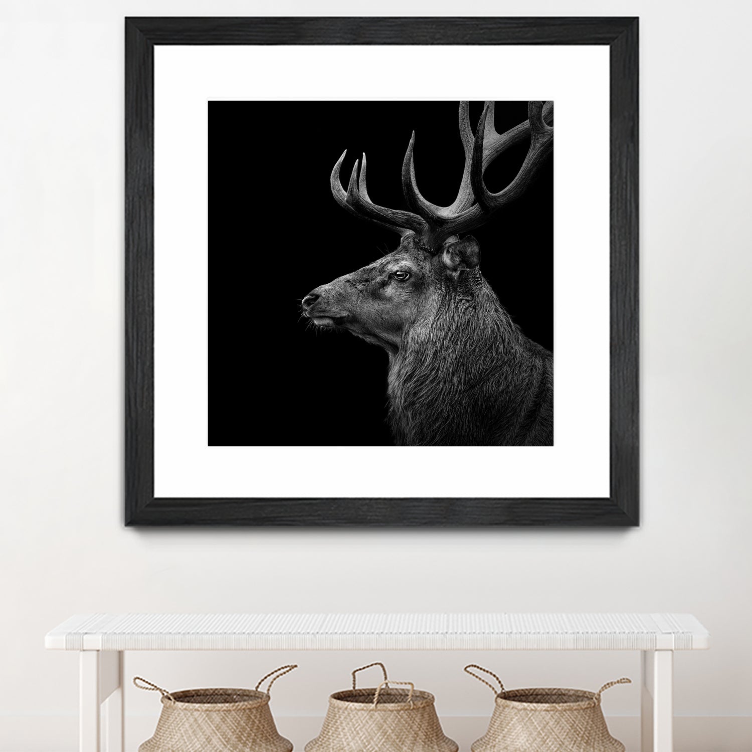 Deer In Black And White by Lukas Holas on GIANT ART - black photo manipulation