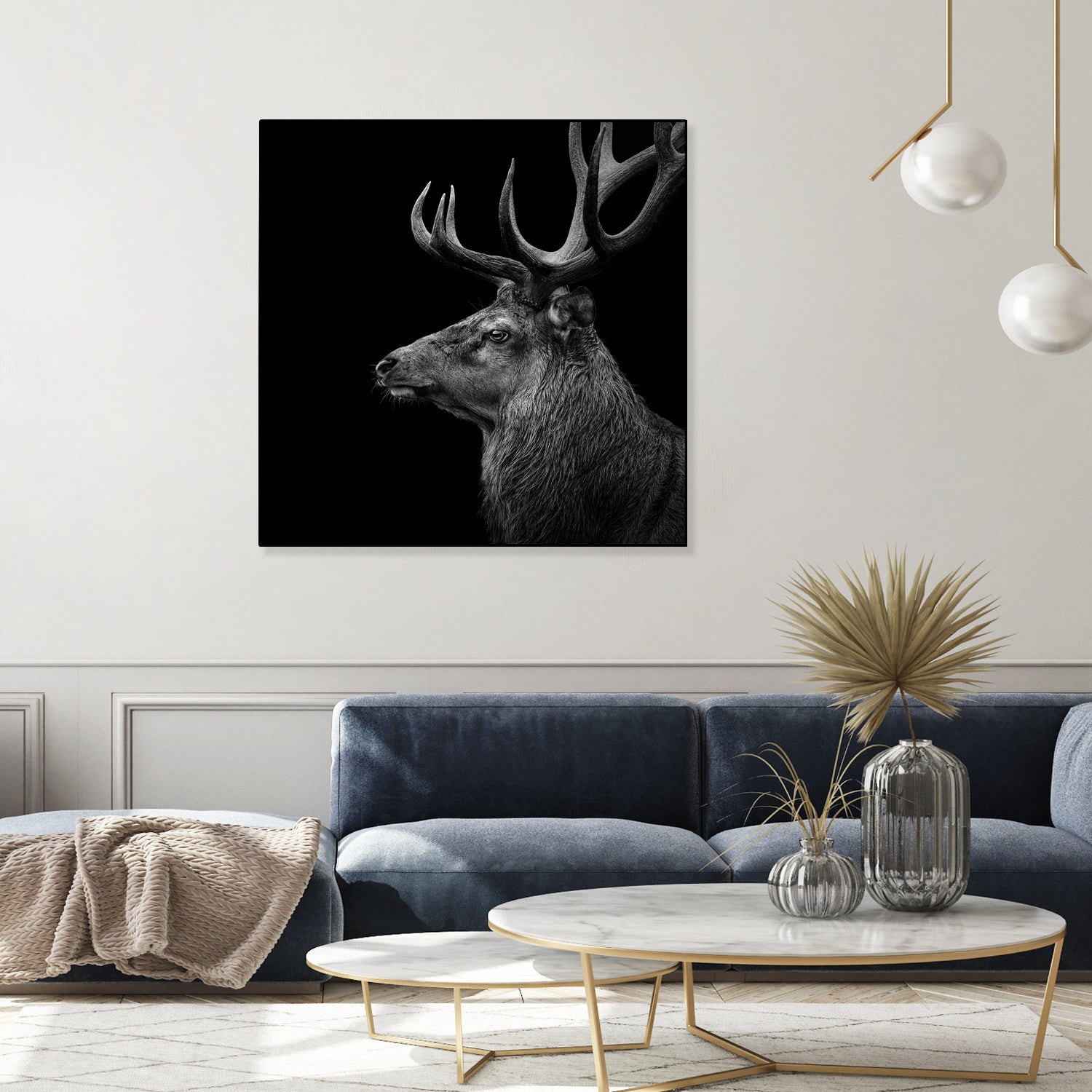 Deer In Black And White by Lukas Holas on GIANT ART - black photo manipulation