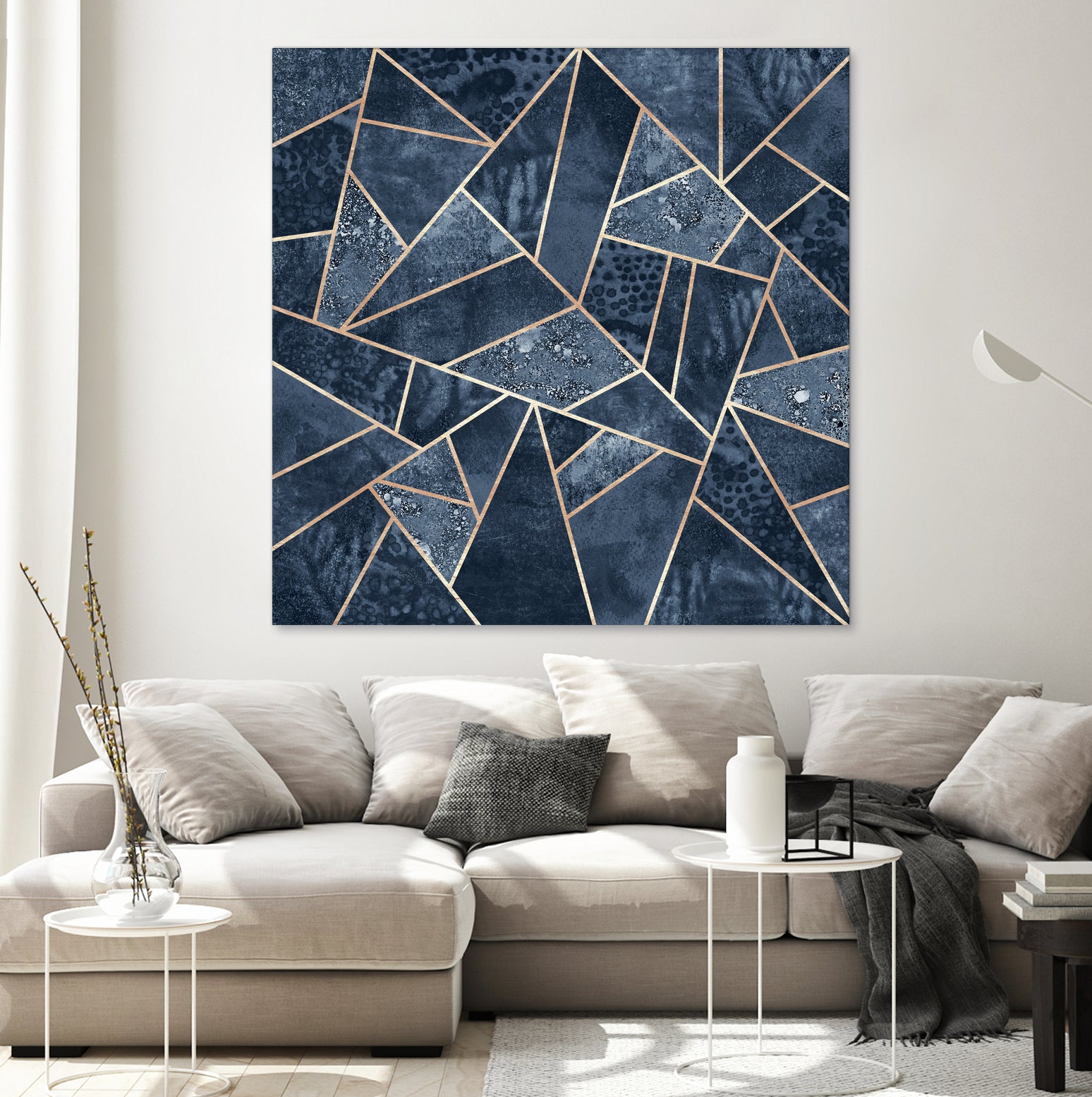 Doft Dark Blue Stone by Elisabeth Fredriksson on GIANT ART - blue digital painting