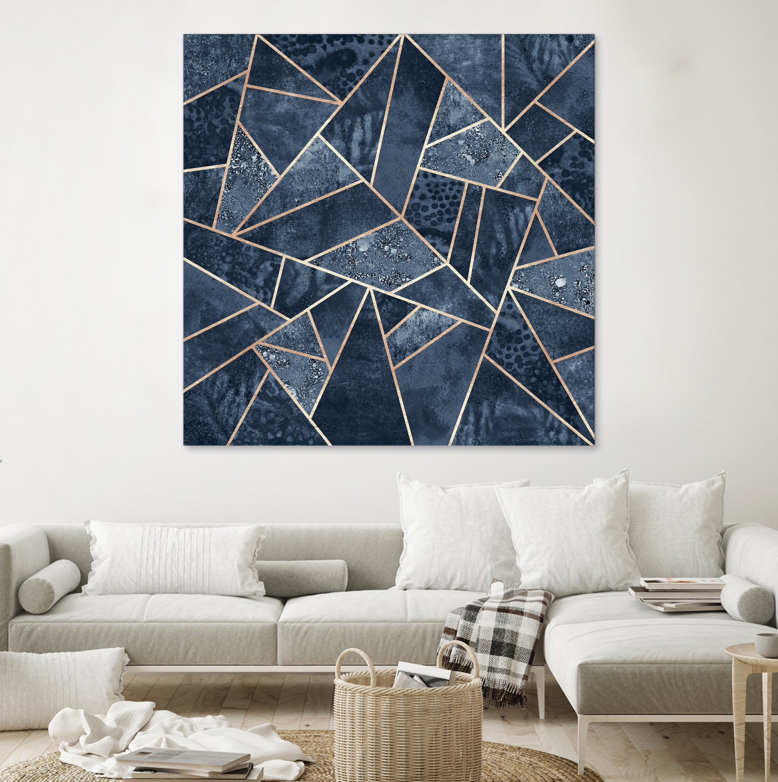 Doft Dark Blue Stone by Elisabeth Fredriksson on GIANT ART - blue digital painting