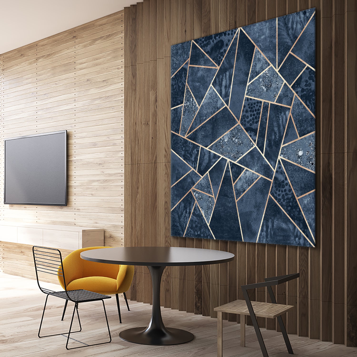 Doft Dark Blue Stone by Elisabeth Fredriksson on GIANT ART - blue digital painting