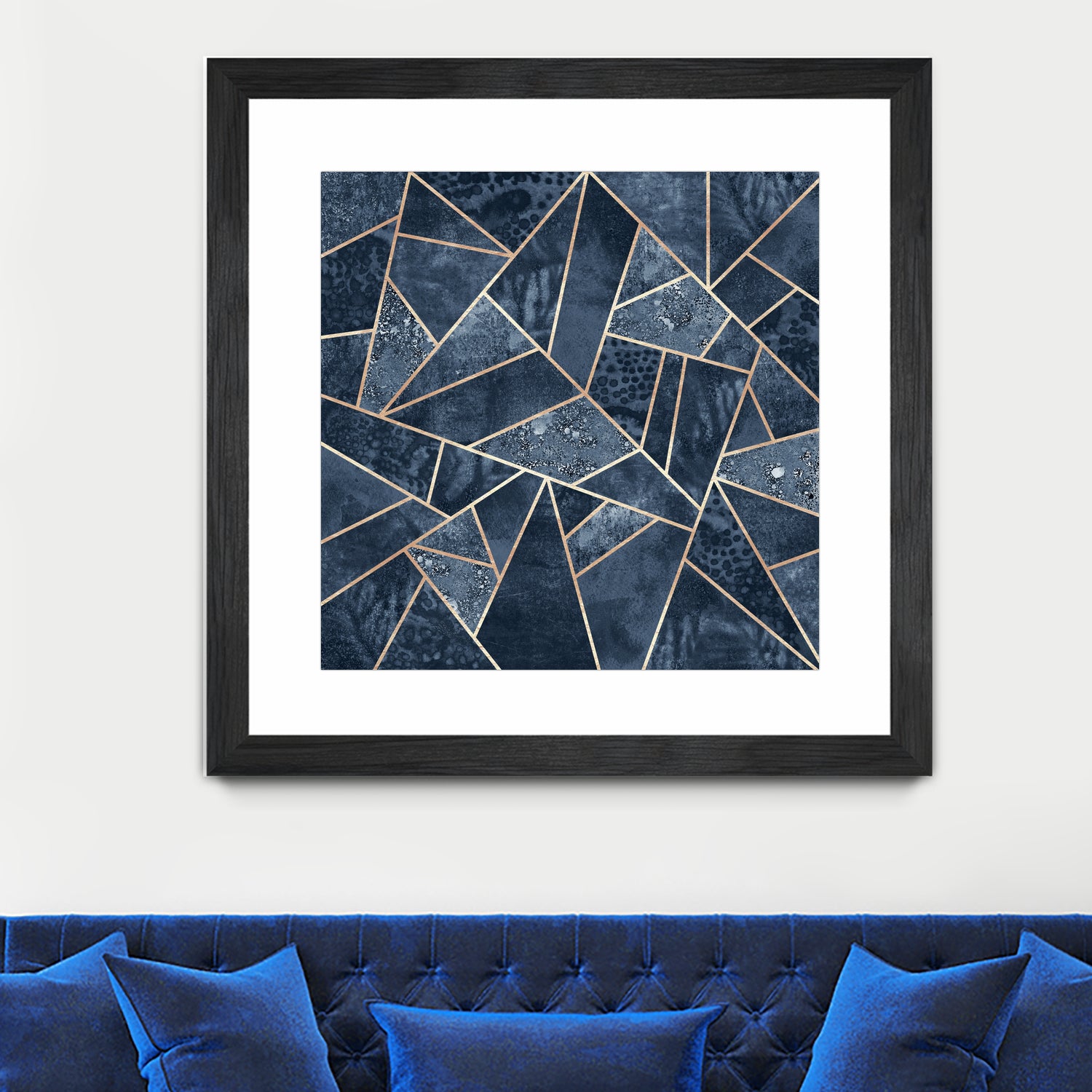 Doft Dark Blue Stone by Elisabeth Fredriksson on GIANT ART - blue digital painting