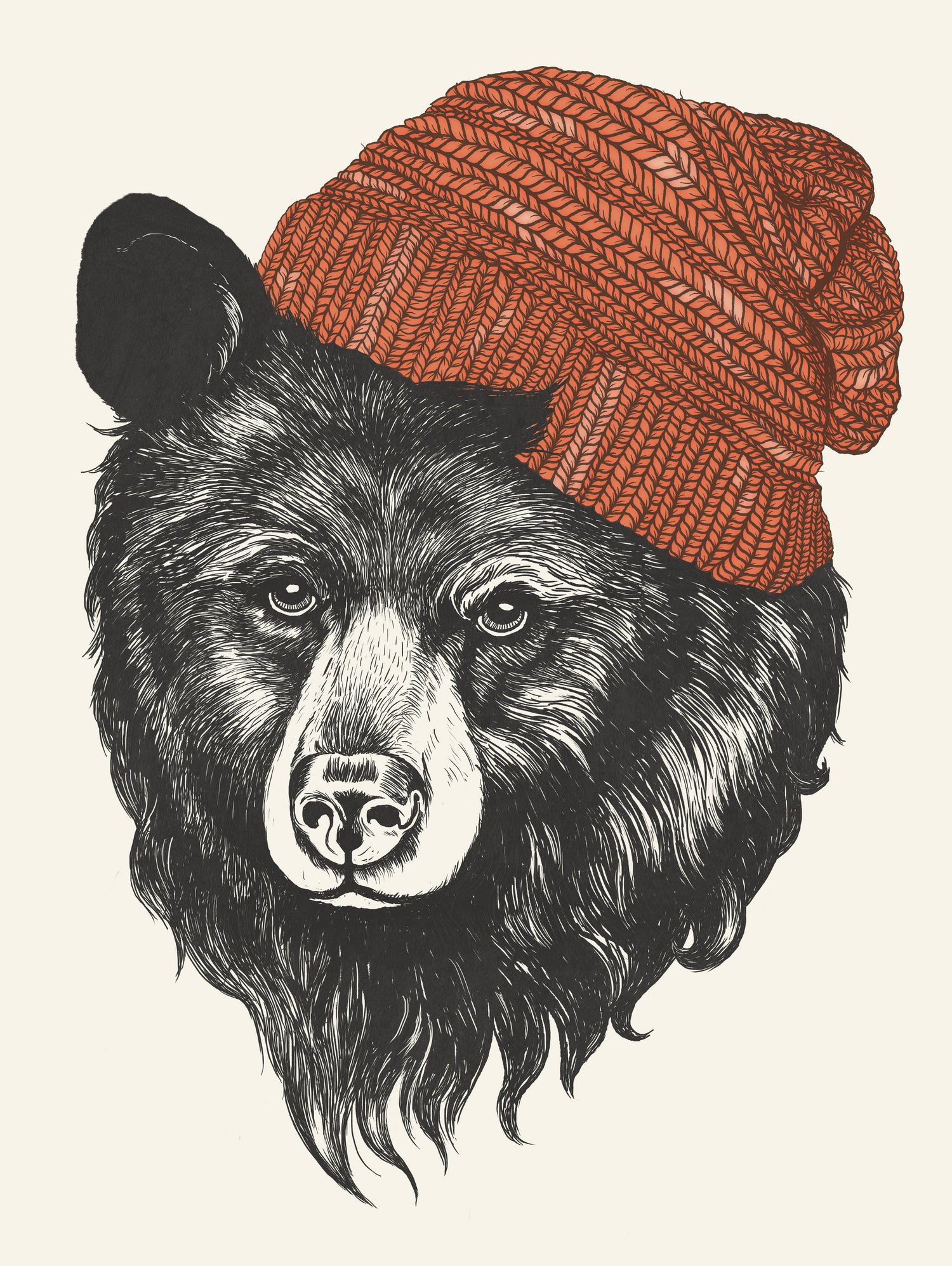 Zissou the Bear by Laura Graves on GIANT ART - red digital drawing