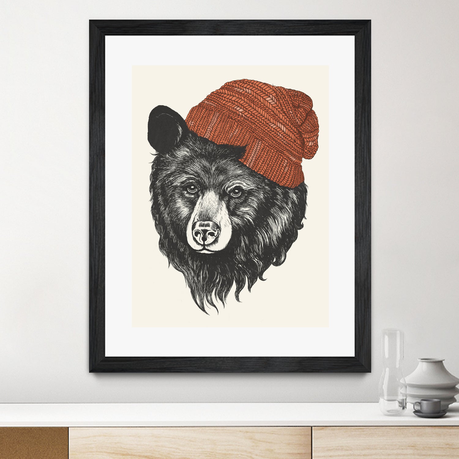 Zissou the Bear by Laura Graves on GIANT ART - red digital drawing