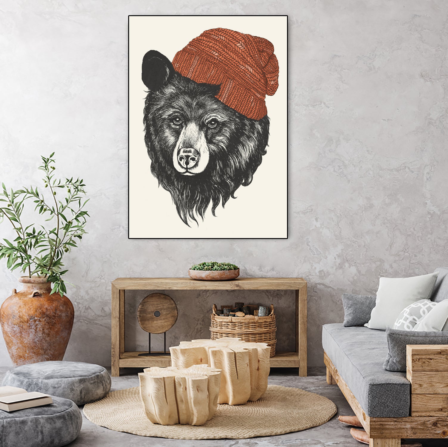 Zissou the Bear by Laura Graves on GIANT ART - red digital drawing