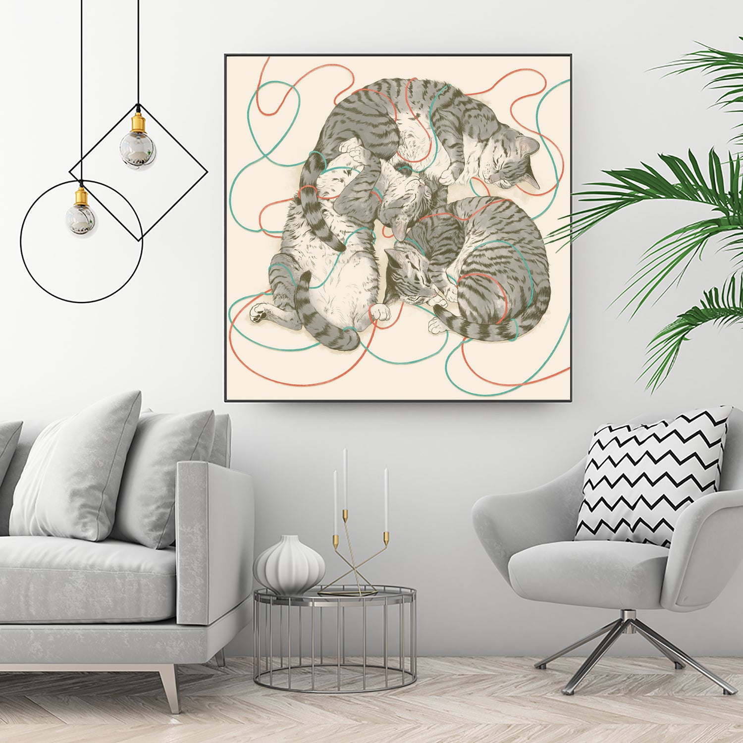 cats by Laura Graves on GIANT ART - gray digital drawing