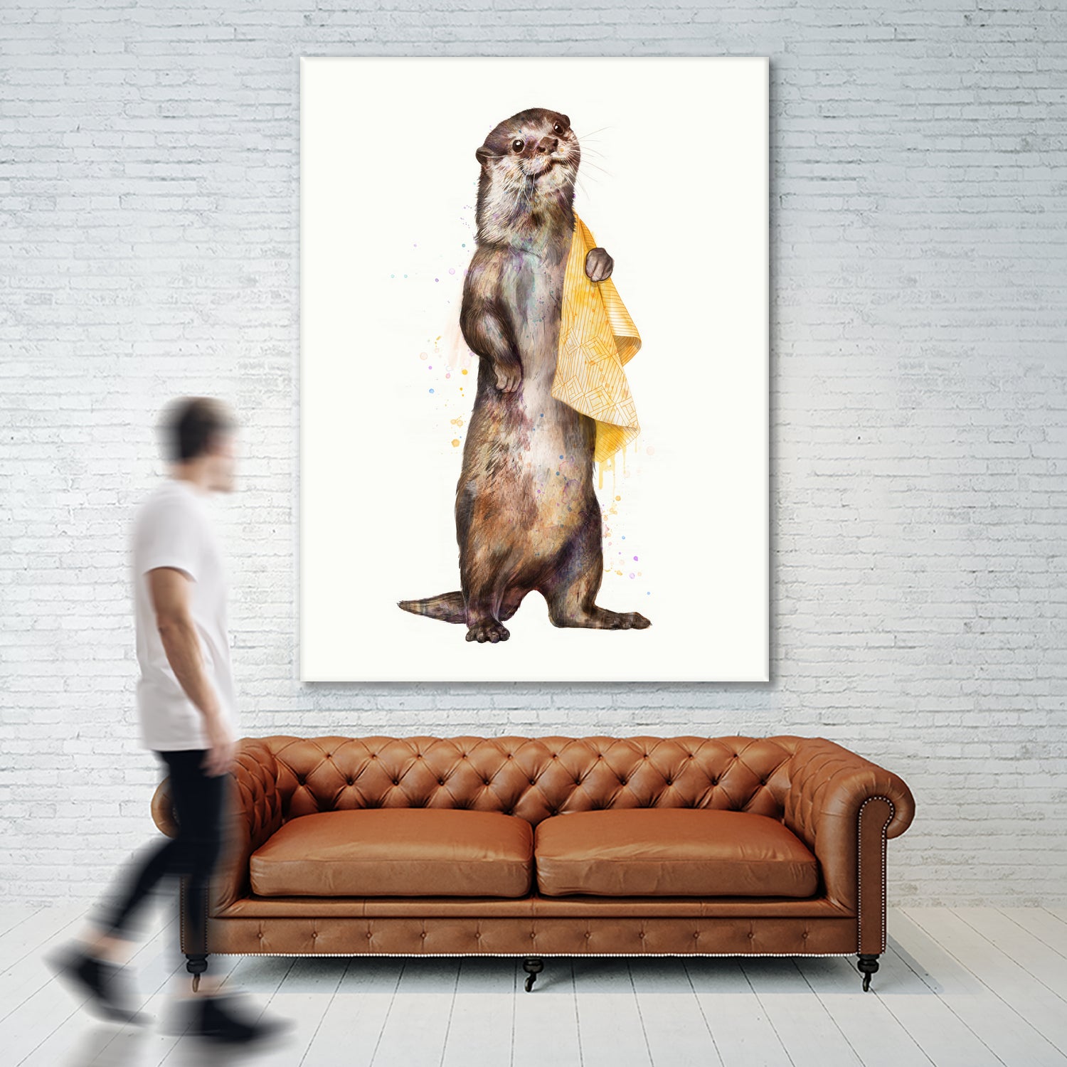 Otter by Laura Graves on GIANT ART - yellow digital painting