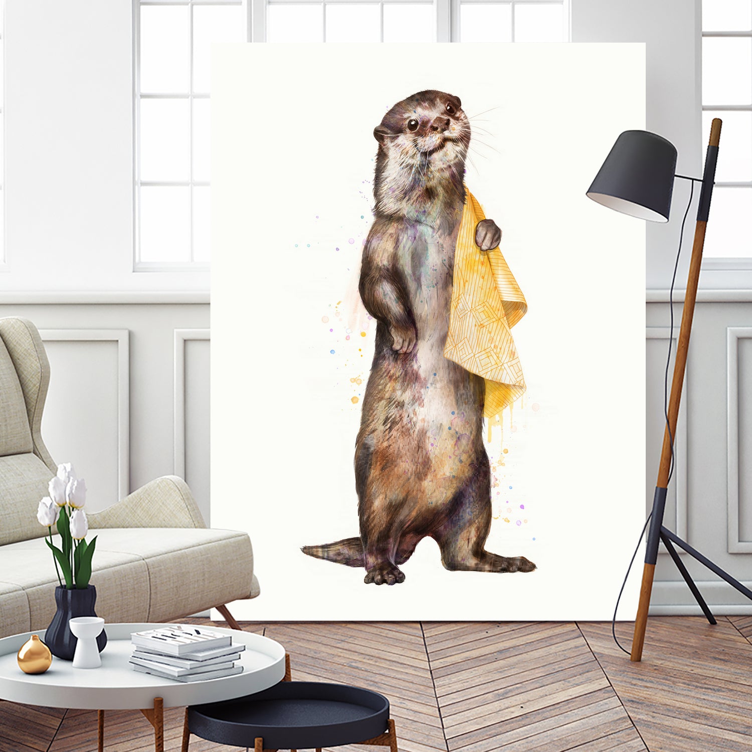 Otter by Laura Graves on GIANT ART - yellow digital painting