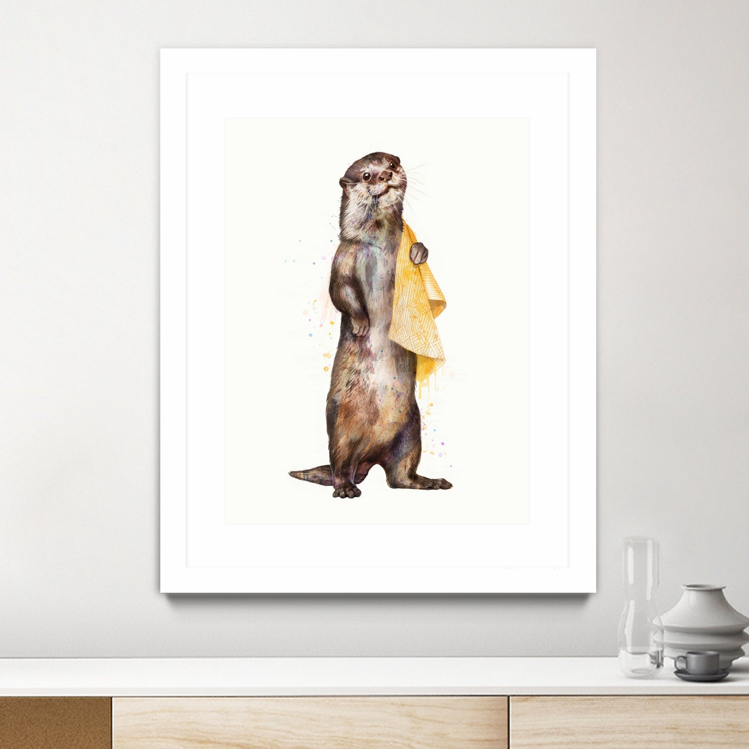 Otter by Laura Graves on GIANT ART - yellow digital painting