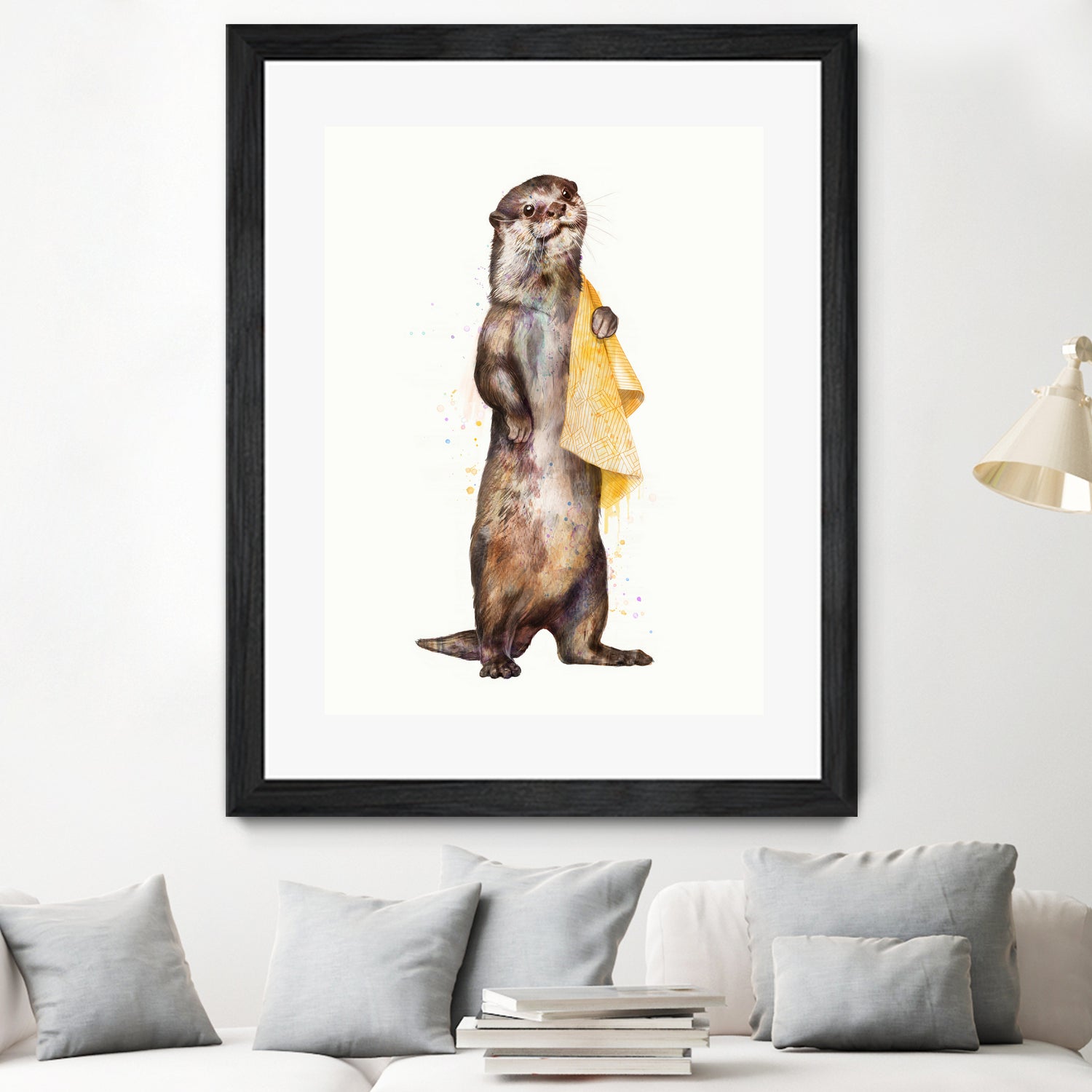 Otter by Laura Graves on GIANT ART - yellow digital painting