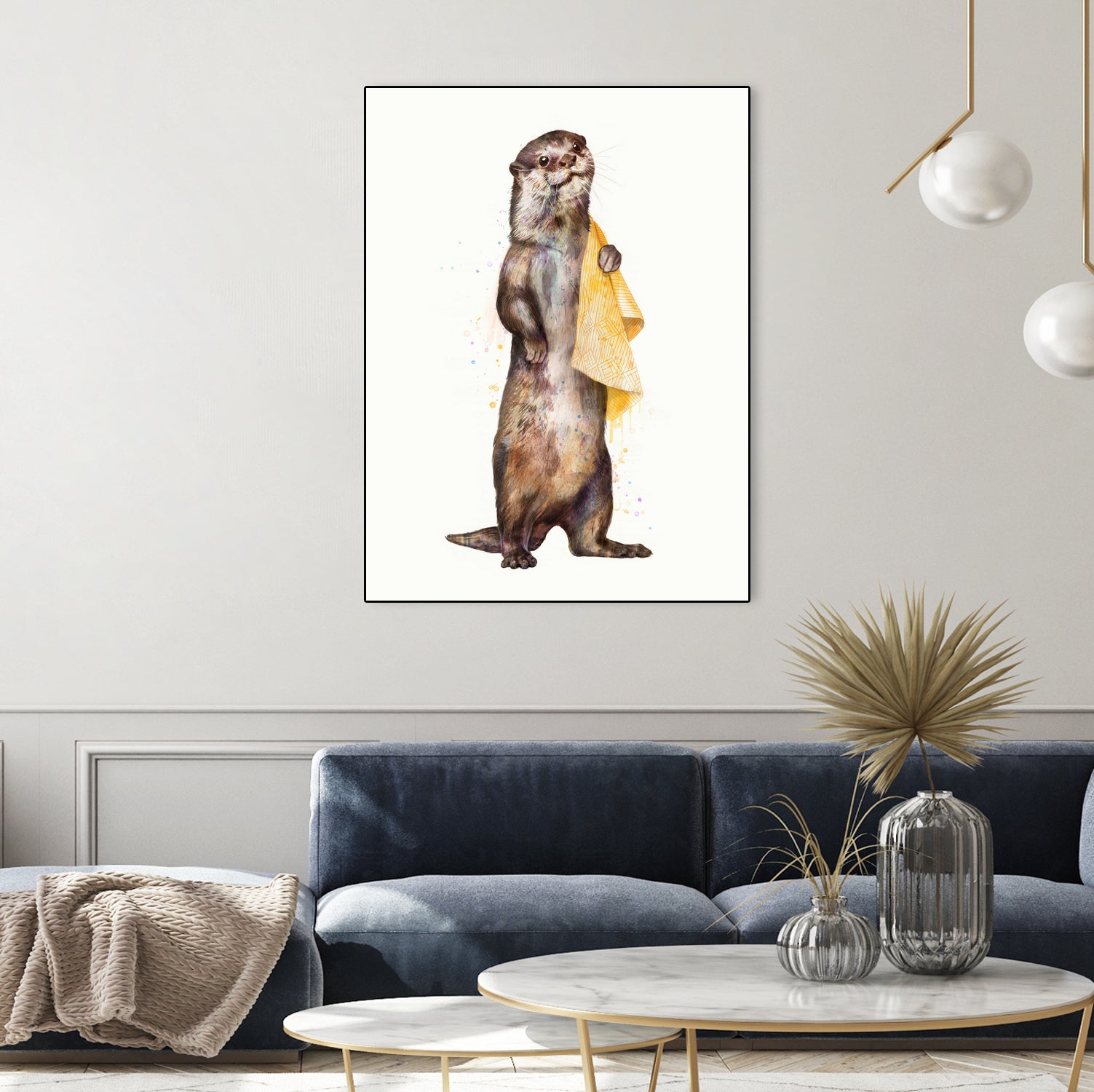 Otter by Laura Graves on GIANT ART - yellow digital painting