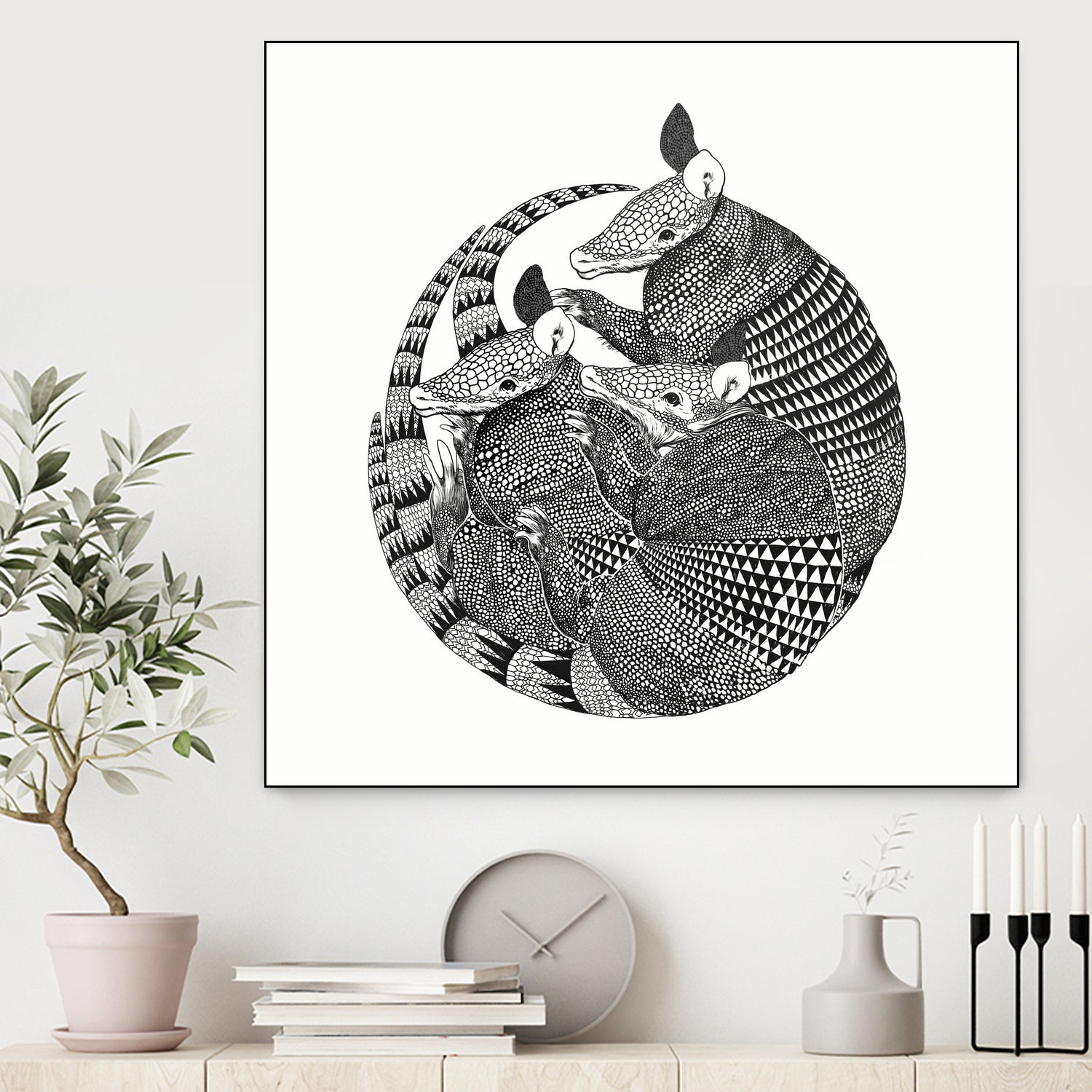 Armadillos by Laura Graves on GIANT ART - black digital painting