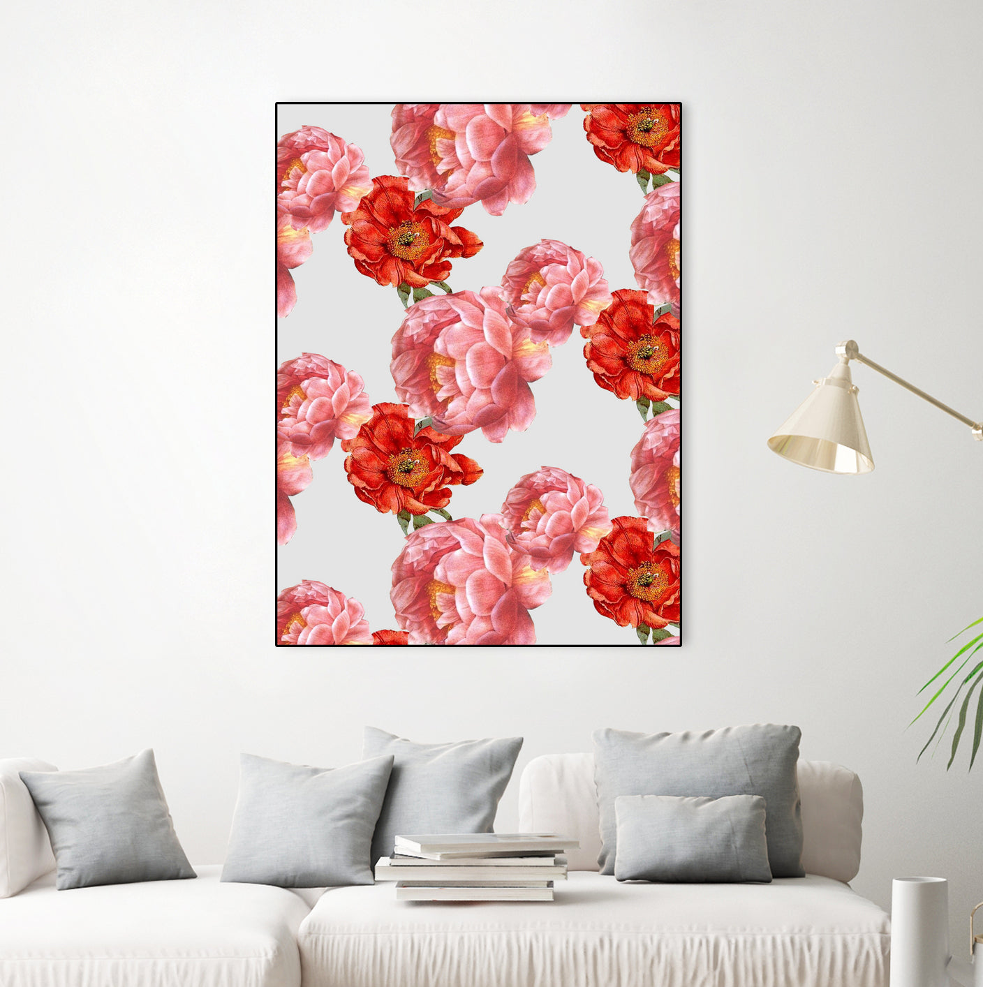 Vintage Floral by laura redburn on GIANT ART - red mixed media