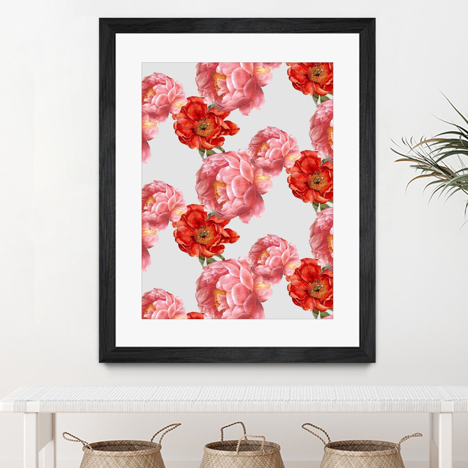 Vintage Floral by laura redburn on GIANT ART - red mixed media