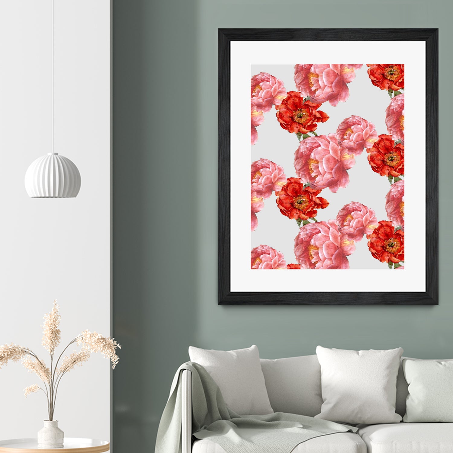 Vintage Floral by laura redburn on GIANT ART - red mixed media