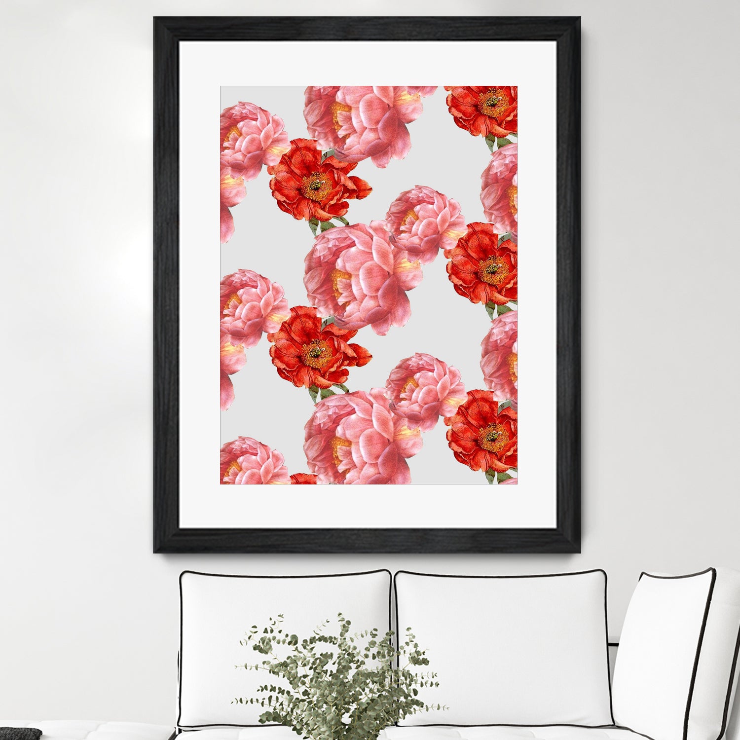 Vintage Floral by laura redburn on GIANT ART - red mixed media