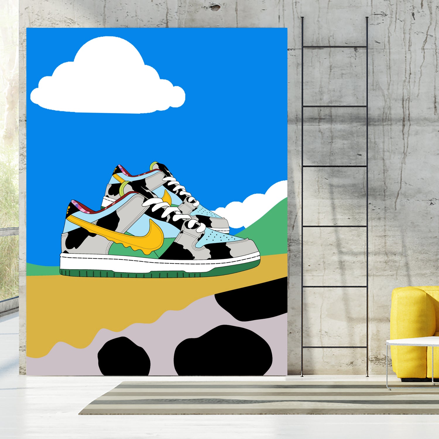 Cow sneakers by Yanuar Ahmat on GIANT ART - white digital drawing