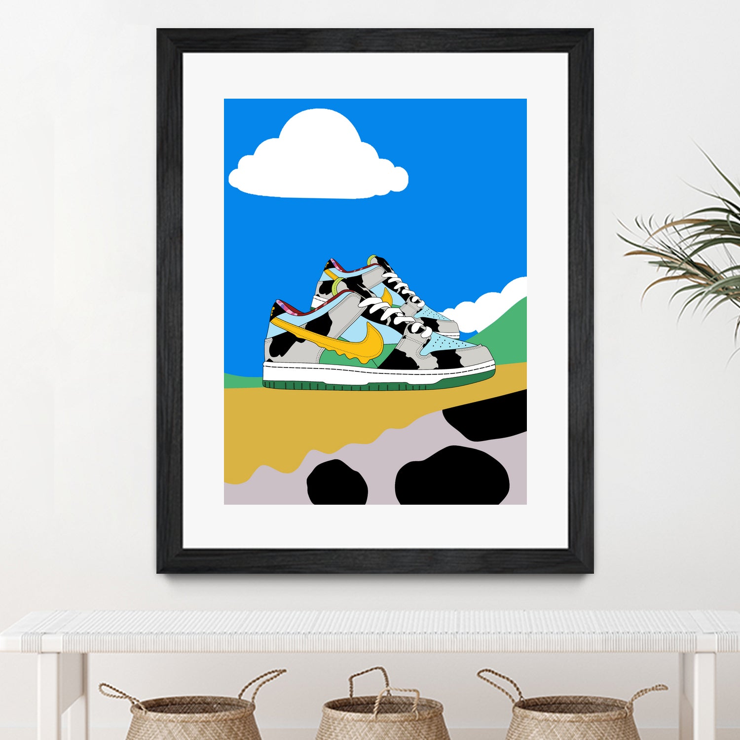 Cow sneakers by Yanuar Ahmat on GIANT ART - white digital drawing