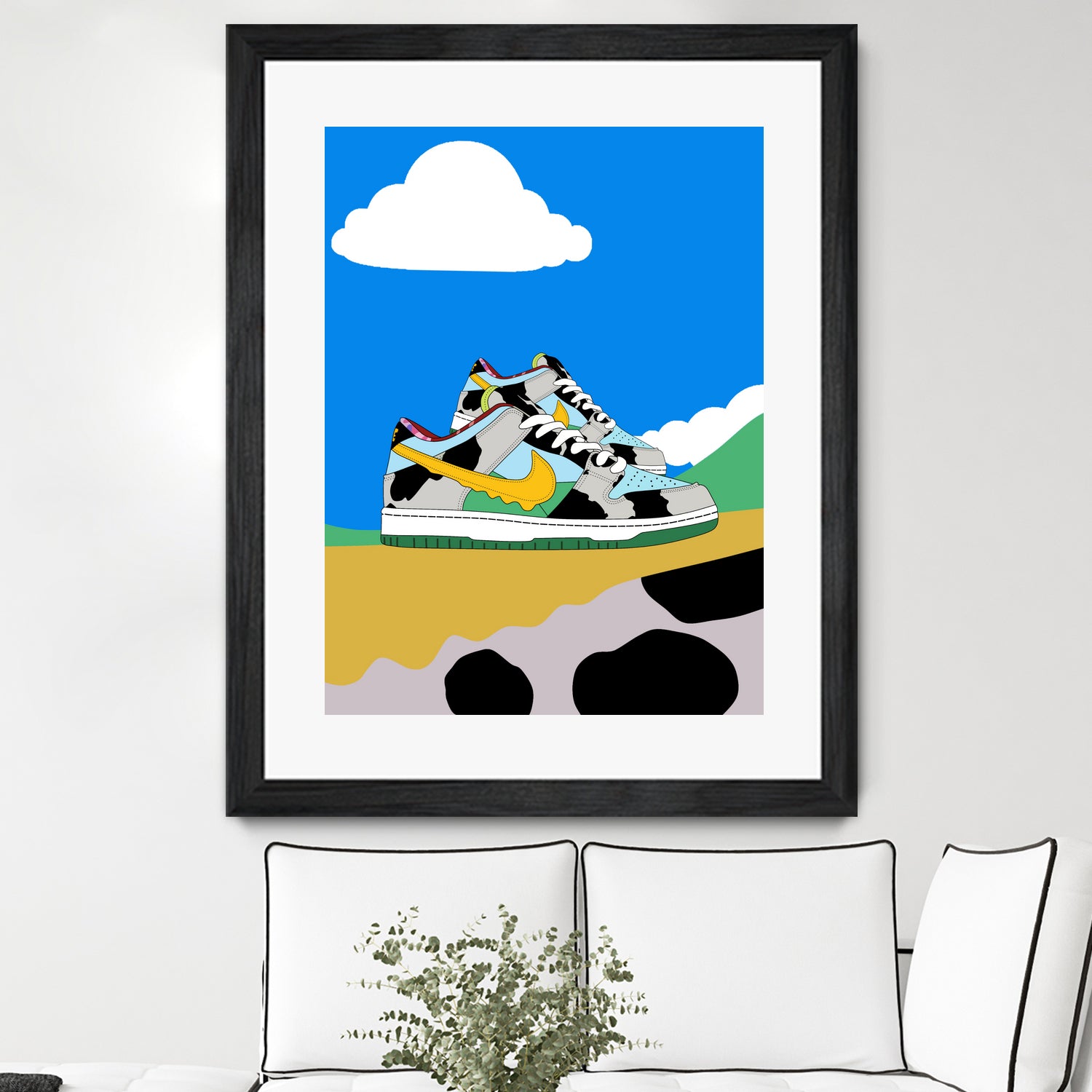 Cow sneakers by Yanuar Ahmat on GIANT ART - white digital drawing