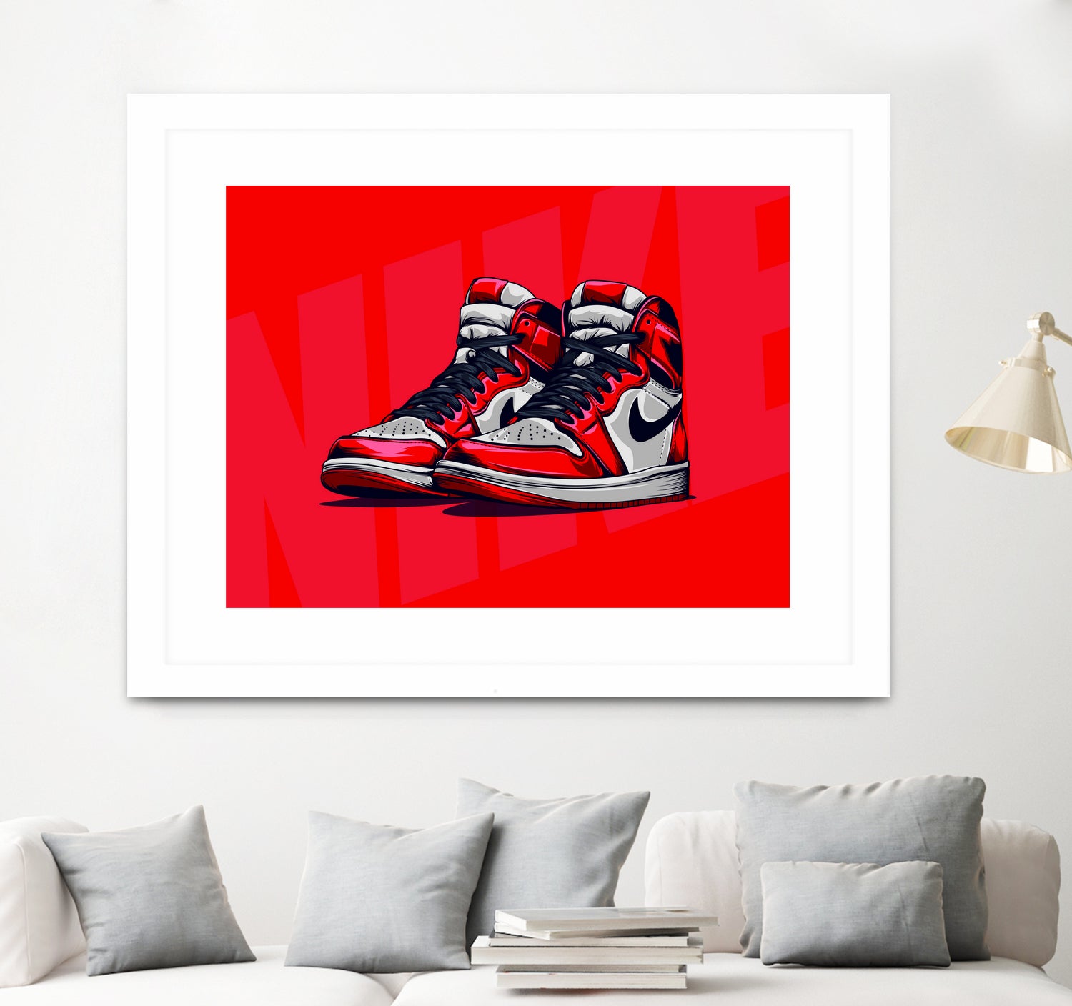 Nike Air jordan 1 by mfr work on GIANT ART - red vector illustration