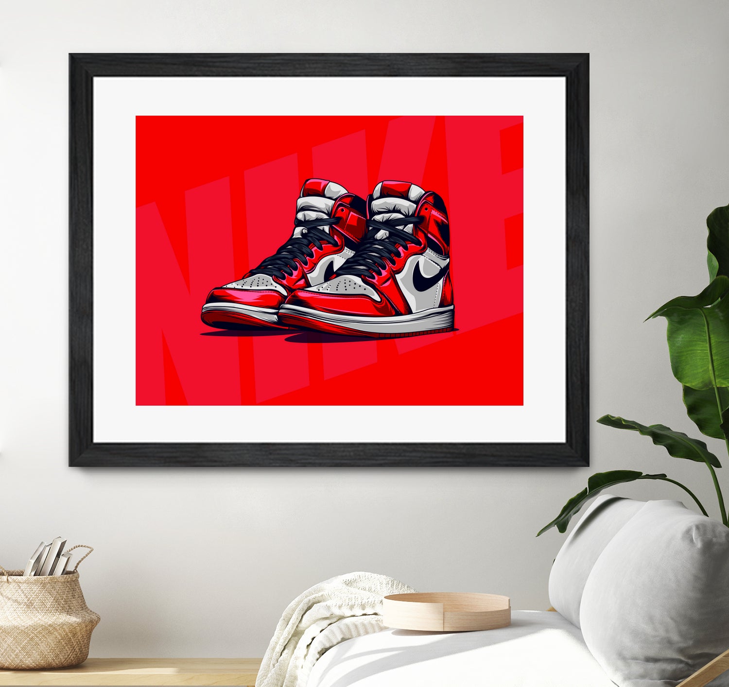 Nike Air jordan 1 by mfr work on GIANT ART - red vector illustration