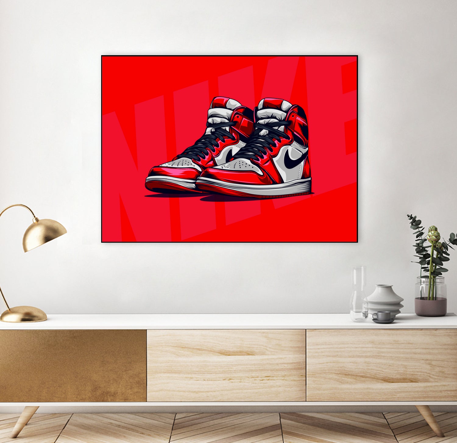 Nike Air jordan 1 by mfr work on GIANT ART - red vector illustration