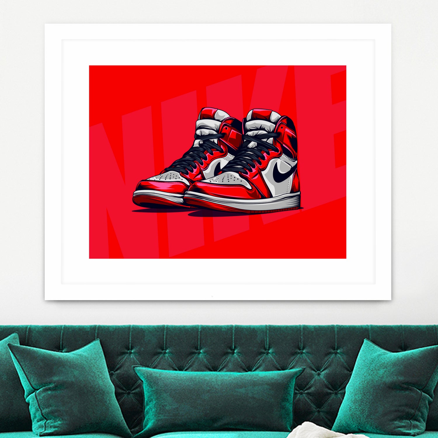 Nike Air jordan 1 by mfr work on GIANT ART - red vector illustration