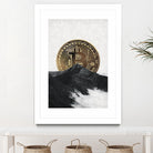 Bitcoin rising behind the mountain by Menelaos Trompoukis on GIANT ART - gray digital painting