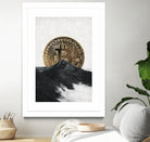 Bitcoin rising behind the mountain by Menelaos Trompoukis on GIANT ART - gray digital painting