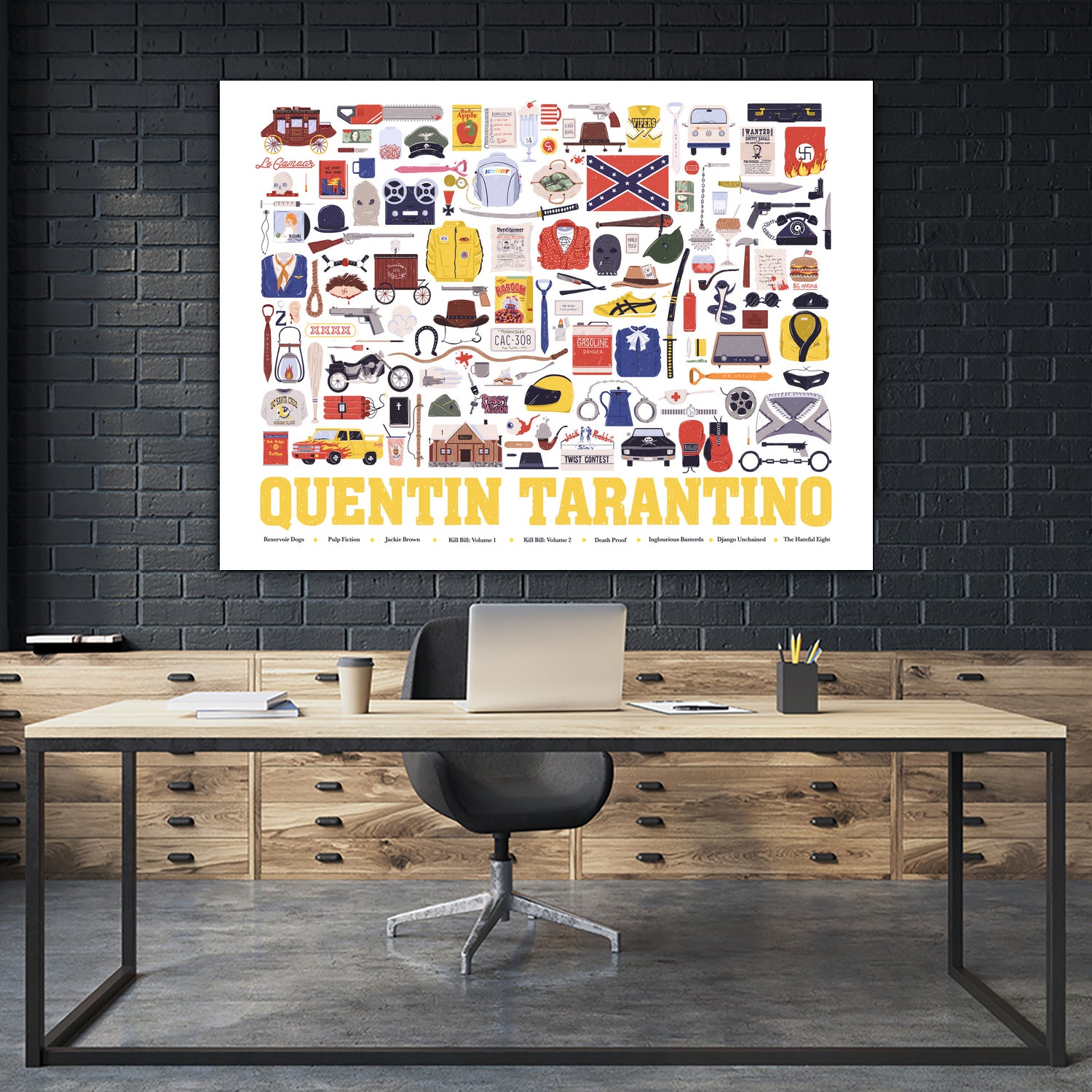 Quentin Tarantino by Maria Suarez-Inclan on GIANT ART - yellow digital drawing