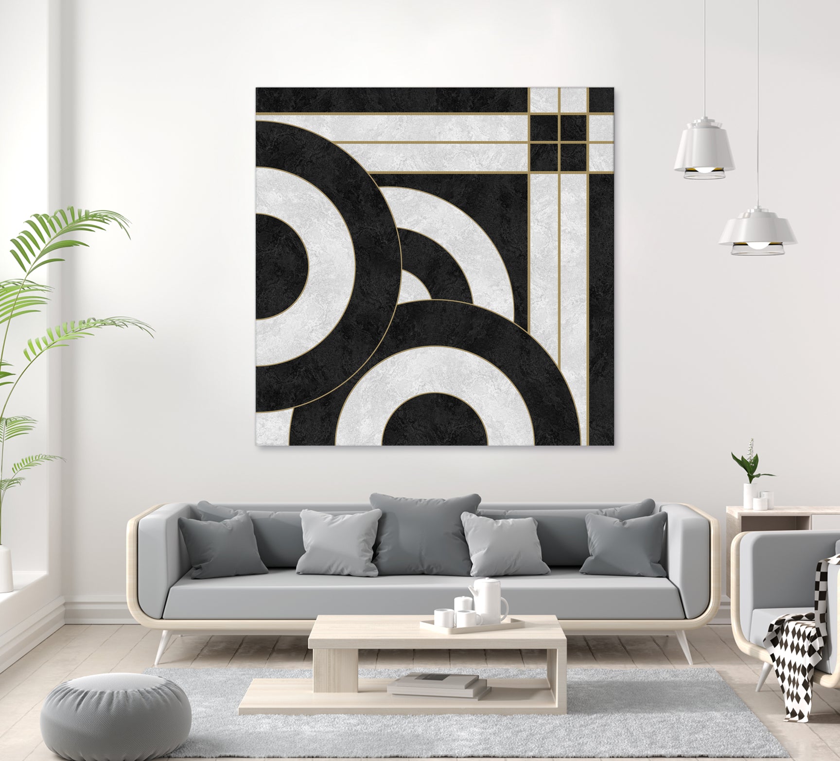 Geometric Marble by M.TERESA HERNANDEZ on GIANT ART - black digital painting