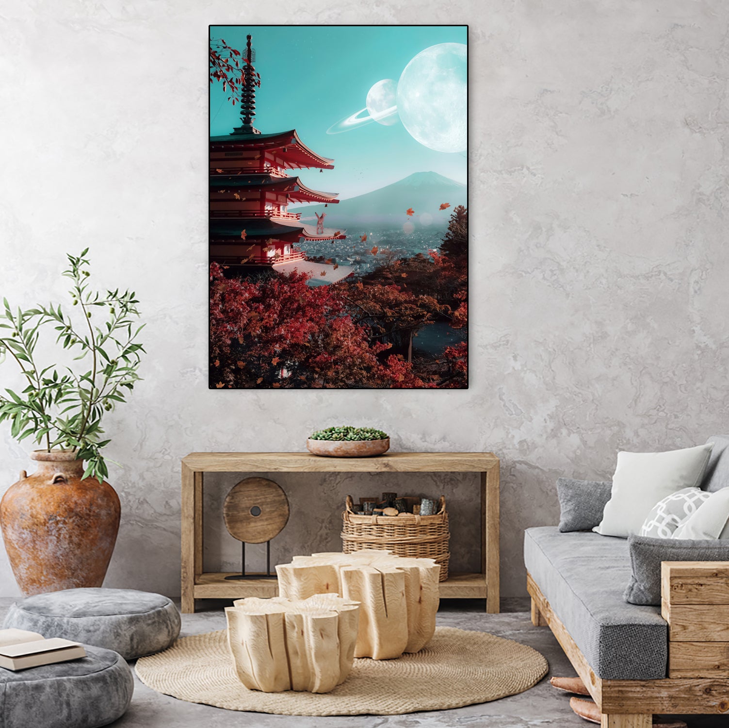 Abyssinian Cat in Japan by Rigaud Mickaël on GIANT ART - red digital painting