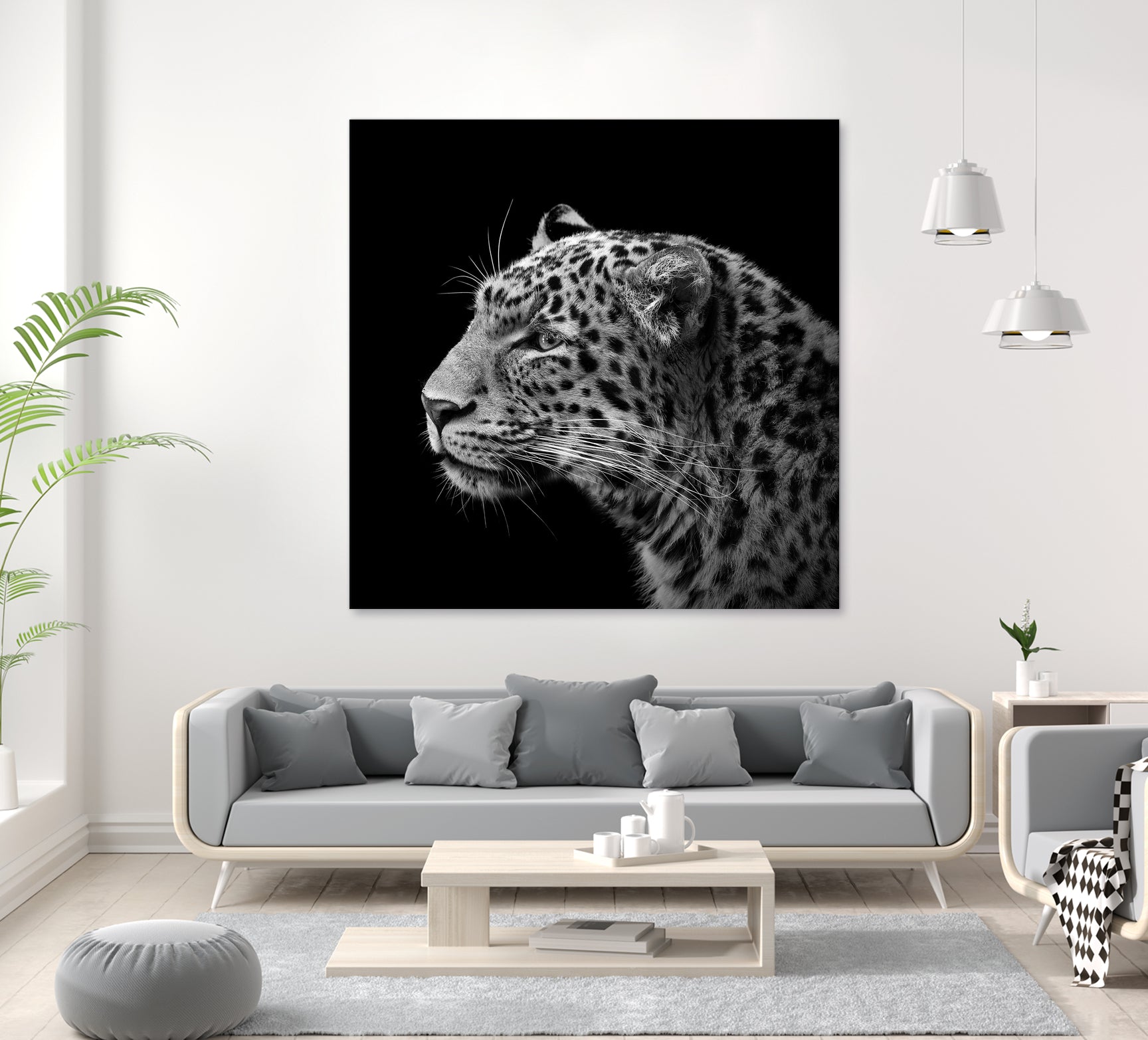 Leopard in black and white by Lukas Holas on GIANT ART - black photo manipulation