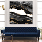 Black & Gold Agate Texture 06 by Isabel Muñoz on GIANT ART - black digital painting