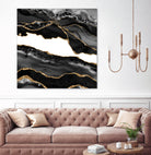 Black & Gold Agate Texture 06 by Isabel Muñoz on GIANT ART - black digital painting