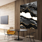 Black & Gold Agate Texture 06 by Isabel Muñoz on GIANT ART - black digital painting