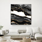 Black & Gold Agate Texture 06 by Isabel Muñoz on GIANT ART - black digital painting