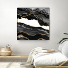 Black & Gold Agate Texture 06 by Isabel Muñoz on GIANT ART - black digital painting