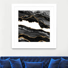 Black & Gold Agate Texture 06 by Isabel Muñoz on GIANT ART - black digital painting