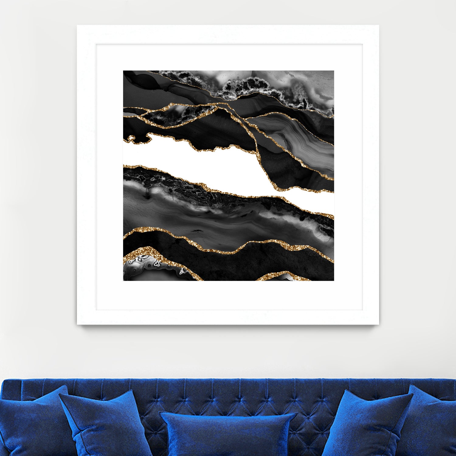 Black & Gold Agate Texture 06 by Isabel Muñoz on GIANT ART - black digital painting