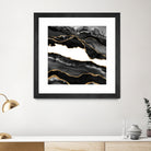 Black & Gold Agate Texture 06 by Isabel Muñoz on GIANT ART - black digital painting