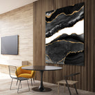 Black & Gold Agate Texture 08 by Isabel Muñoz on GIANT ART - black digital painting