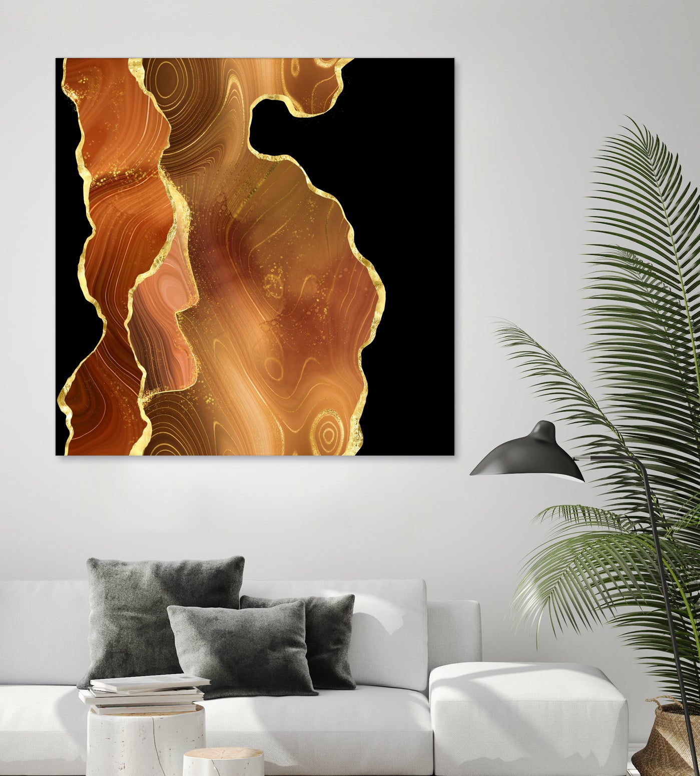 Orange Gold Agate Texture 03 by Isabel Muñoz on GIANT ART - orange digital painting