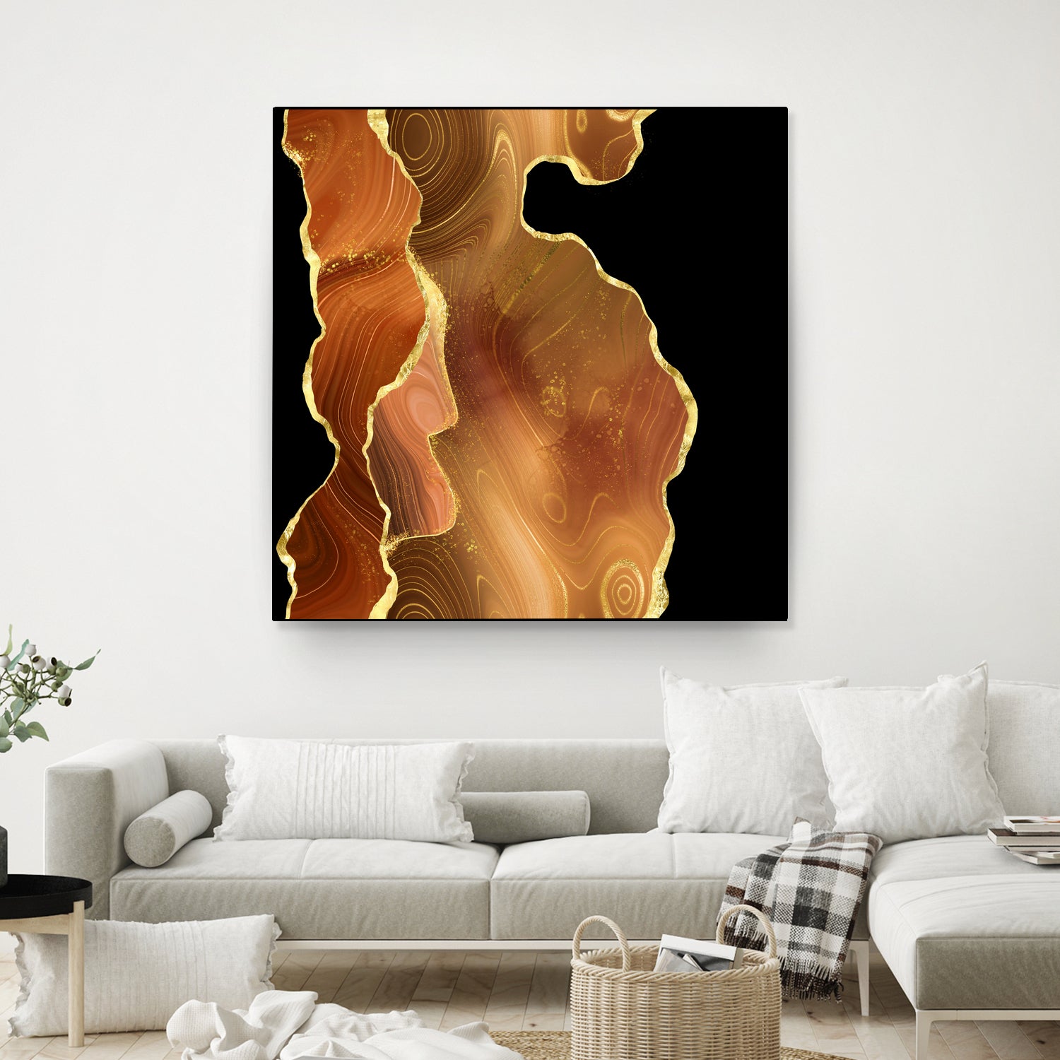 Orange Gold Agate Texture 03 by Isabel Muñoz on GIANT ART - orange digital painting